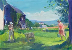 William Malherbe, Farm - Thetford, Vermont, 1945, oil on canvas