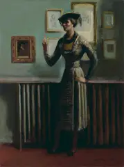 The Tricorne Hat by Guy Pène du Bois, 1951, oil on canvas, offered May 2023