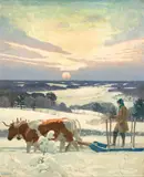 N. C. Wyeth, A Man of a Certain Probity and Worth, Immortal and Natural (New England; The Wood Sled)