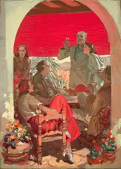 Elbert McGran Jackson, A Toast on the Veranda, oil on canvas