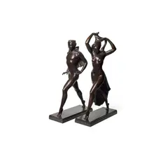 Allan Clark, Forever Young and Forever Panting: A Pair of Works, 1927, bronze with brown patina, each