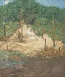 J. Alden Weir, Sketch for the Building of the Dam