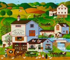 Charles Wysocki, Virginia's Perch, oil on canvas