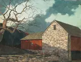 Eric Sloane, Barn Detail, Bucks County, oil on Masonite