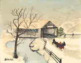 Grandma Moses, A Ride in the Cutter, 1945, oil on Masonite