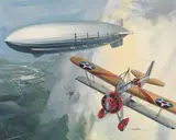 Thomas M. Hoyne, U.S.N. Grumman Escorts, gouache, watercolor and graphite on board