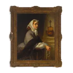 Thomas Brooks, A moment of prayer, oil on canvas