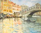 Louis Abel-Truchet, Rialto, Venice, oil on canvas