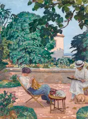 Albert André, La terrasse, circa 1920, oil on canvas