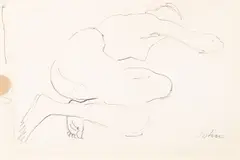 R.A. Augustus Edwin John O.M., Nude Study, ink and pencil on paper