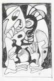 Blake Edwards, Abstract Figures, ink and graphite on paper