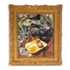 Gerrit Beneker, Still Life with Fruit and Jug, oil on board