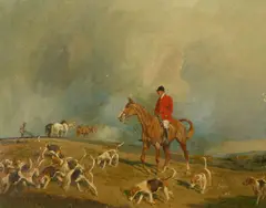 On the scent by George Wright, oil on canvas, sold Oct 2022