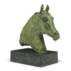 Herbert Haseltine, Horse Head, 1941, bronze with green patina