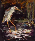 John Alexander, Night Stalker, oil on canvas
