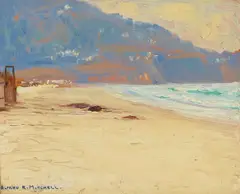 Alfred R. Mitchell, La Jolla Beach, oil on board