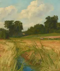Clarence K. Hinkle, Meadow Brook, oil on canvas