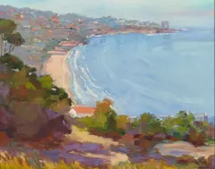 Grace Boothe, Coastal Scene, oil on canvasboard