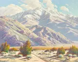 Road to San Jacinto by Paul Grimm, 1952, oil on canvas, sold Dec 2022