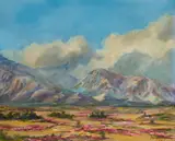 Harry Bell, Desert in Bloom, oil on canvas laid to board
