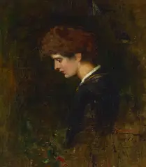 Thomas Moran, Portrait of a Man, oil on canvas