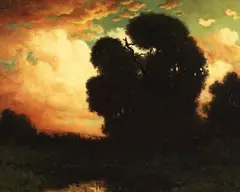 Carl Jonnevold, Sunset, oil on canvas