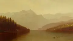 Harvey O. Young, Mountain Lake with Ducks, oil on canvas