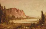 Thomas Hill, Lake View at Dawn, oil on canvas