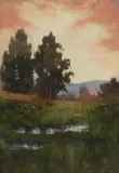 Mary DeNeale Morgan, Landscape - Trees and Stream