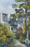 Michele Cascella, House in Carmel, oil on canvas