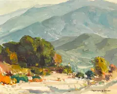 Frederick William Becker, Big Tujunga Canyon, Topanga Canyon Calif., Little Tujunga Canyon, Mt. Gleason, Balboa Boat Landing, and Creek landscape (a group of five)