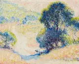 William Clapp, Curly Road, Dark Trees, oil on board