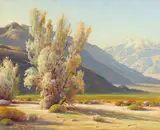 Smoke Tree by Paul Grimm, 1934, oil on canvas board, sold Dec 2022