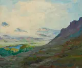 Jean Mannheim, River Landscape, oil on canvas