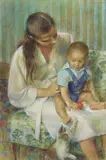 Paul Lewis Clemens, Maternal Affection, pastel on board