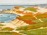 Randall Lake, Pickle Weed Patches, Point Pinos, Pacific Grove, oil on canvas affixed to board
