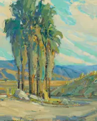 Karl Dempwolf, Andreas Canyon Palms, Palm Springs, oil on canvas