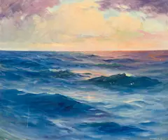 Leon Lundmark, Exstacy (sic) of Sunset (Sunset Pacific), oil on canvas
