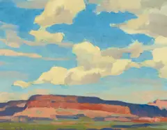 Mesa and Clouds by Glenn Dean, oil on canvasboard, sold Dec 2022