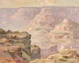 Thorwald Probst, Sunset, Grand Canyon, oil on board