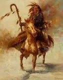 20th Century Western School, Staff Carrier, oil on canvas