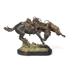 Joe Neil Beeler, Never Walk When You Can Ride, bronze with brown and green patinas