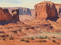 Duncan Alanson Spencer, Canyon de Chelly, watercolor on paper