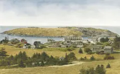 Doug Brega, Monhegan Island Village, 2007, watercolor on paper