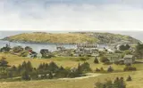 Doug Brega, Monhegan Island Village, 2007, watercolor on paper