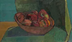 Joseph Solman, Still Life with Apples, 1957, oil on board