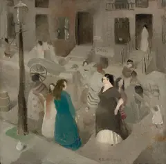Edwin Dickinson, East Side Street, New York, 1917, oil on board