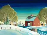 Dale Nichols, The Visit (Barn in Winter)