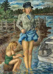 Waldo Peirce, Penobscot Gals, 1938, oil on canvas