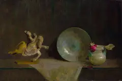 Hovsep Pushman, The Fleeting Joy, circa 1950, oil and gold leaf on Masonite